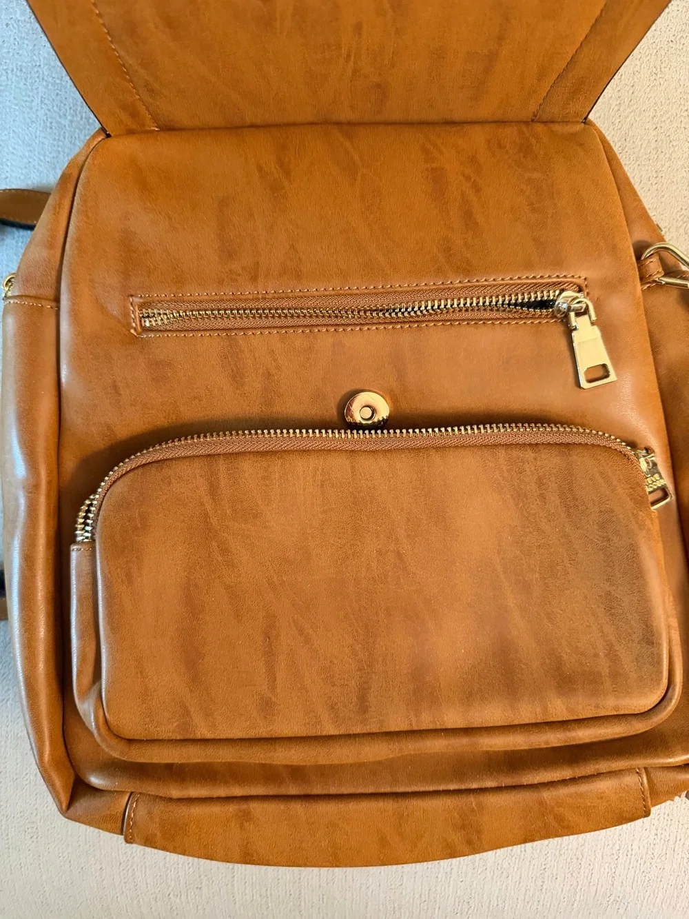 Steve Madden Cognac Fringe Faux-Leather Backpack